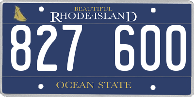 RI license plate 827600