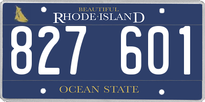 RI license plate 827601