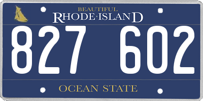 RI license plate 827602