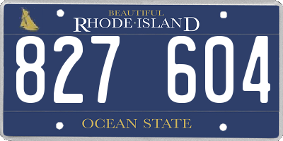 RI license plate 827604