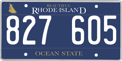 RI license plate 827605