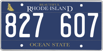 RI license plate 827607