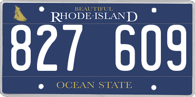 RI license plate 827609