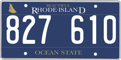 RI license plate 827610