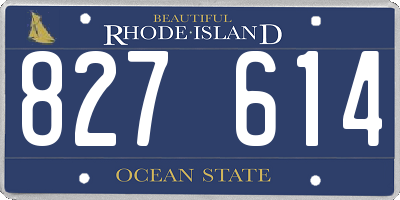 RI license plate 827614
