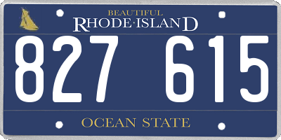 RI license plate 827615