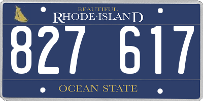 RI license plate 827617