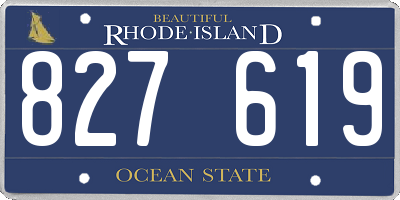 RI license plate 827619