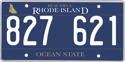 RI license plate 827621