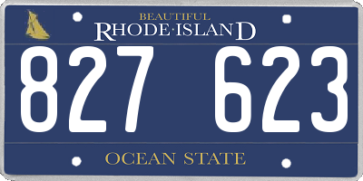 RI license plate 827623