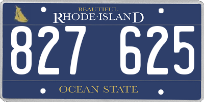 RI license plate 827625