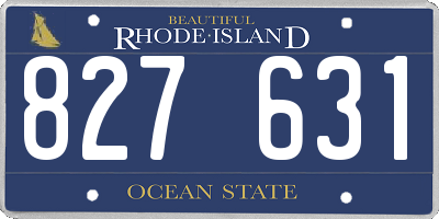 RI license plate 827631