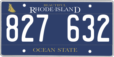 RI license plate 827632