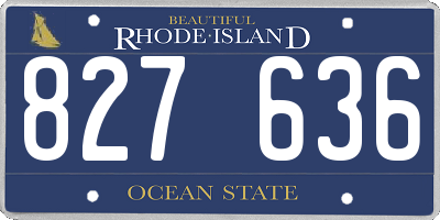 RI license plate 827636