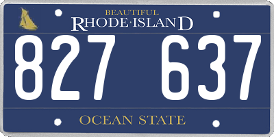 RI license plate 827637