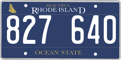 RI license plate 827640