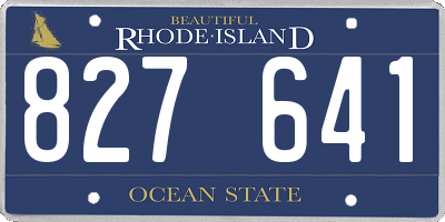 RI license plate 827641
