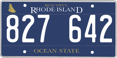 RI license plate 827642
