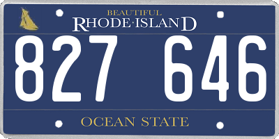 RI license plate 827646