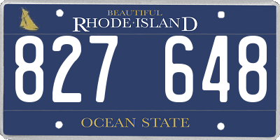 RI license plate 827648