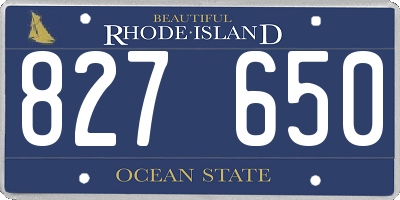 RI license plate 827650