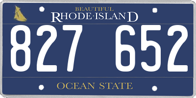 RI license plate 827652