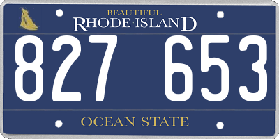 RI license plate 827653