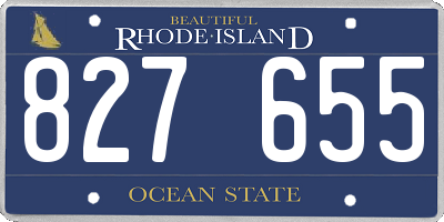 RI license plate 827655
