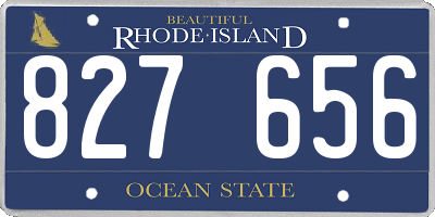 RI license plate 827656
