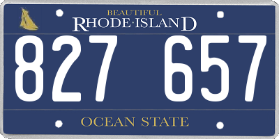 RI license plate 827657