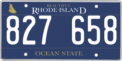 RI license plate 827658