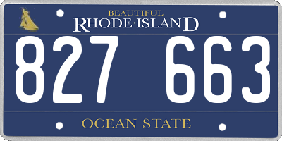 RI license plate 827663