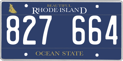 RI license plate 827664