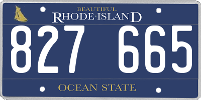 RI license plate 827665