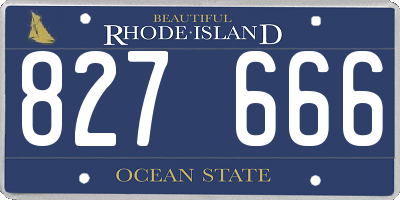 RI license plate 827666