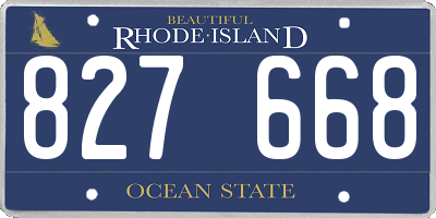 RI license plate 827668
