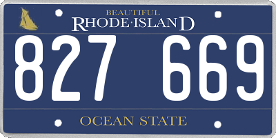 RI license plate 827669