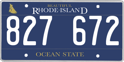 RI license plate 827672