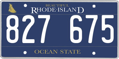 RI license plate 827675