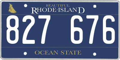 RI license plate 827676