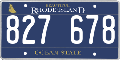 RI license plate 827678