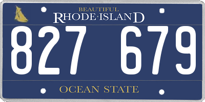 RI license plate 827679