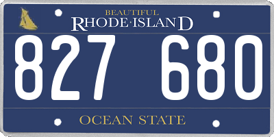 RI license plate 827680