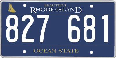 RI license plate 827681