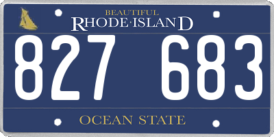 RI license plate 827683