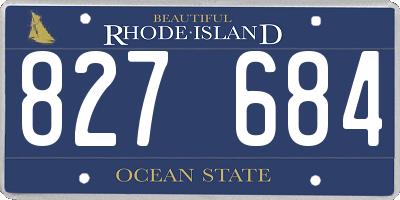 RI license plate 827684