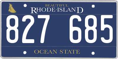 RI license plate 827685