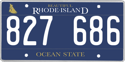 RI license plate 827686