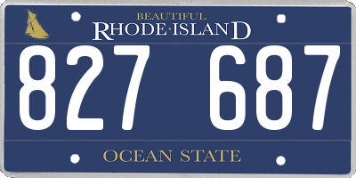 RI license plate 827687