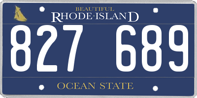 RI license plate 827689